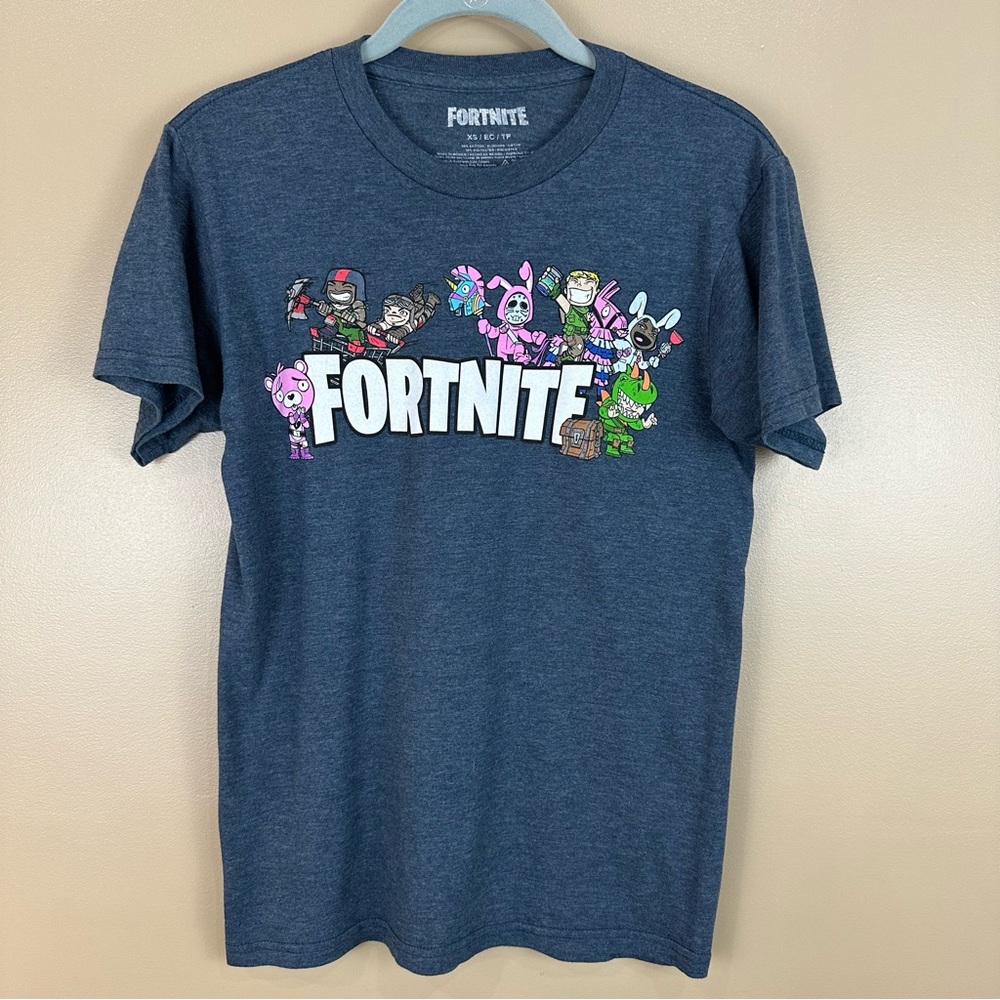 Fortnite Mens Blue Short Sleeve Gaming Gamer Graphic Tshirt XS